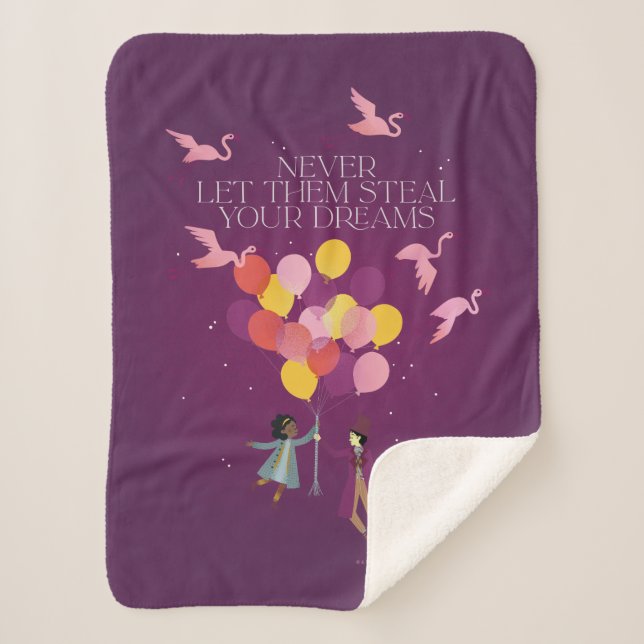 Cobertor Sherpa Wonka "Nunca Deixe Que Roubem Seus Sonhos" (Frente)