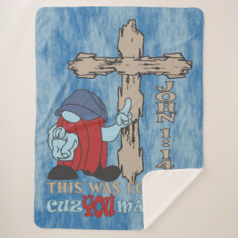 Cobertor Sherpa Wood Cross Porque Você Importa John 1 14