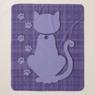 Cobertor Sherpa Xadrez-A-Puss Roxo Sherpa Blanket