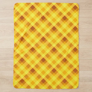 Cobertor Sherpa Xadrez Amarelo de Ovo Bonito Grande Sherpa Blanket