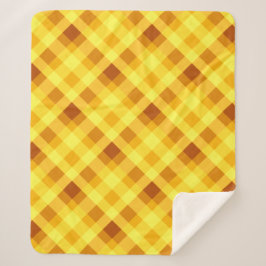 Cobertor Sherpa Xadrez Amarelo de Ovo Fresco Média Sherpa Blanket