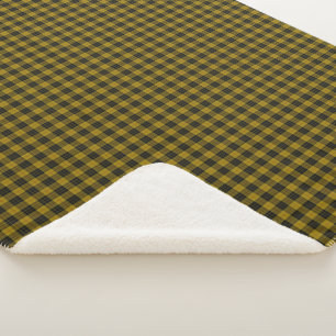 Cobertor Sherpa xadrez amarelo e preto do tartan MacLeod