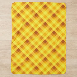 Cobertor Sherpa Xadrez Amarelo Gema de Ovo Fofo Gr