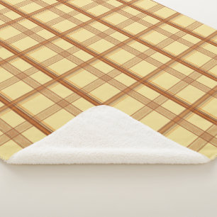 Cobertor Sherpa Xadrez Amarelo Marrom Aconchegante Sherpa
