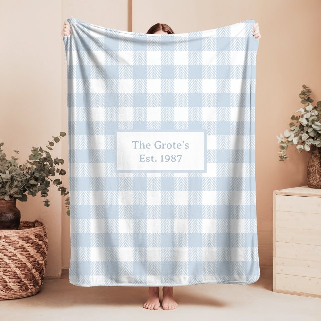 Cobertor Sherpa Xadrez Azul e Branco com Nome da F (Criador carregado)