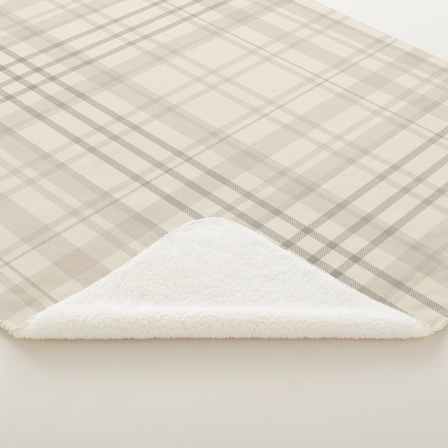 Cobertor Sherpa Xadrez Bege Neutro (3/4)