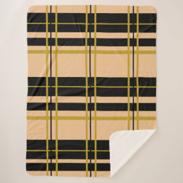 Cobertor Sherpa Xadrez Clássica Rosa Negro Dourado Sherpa Blanket