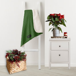 Cobertor Sherpa Xadrez de aparência verde da floresta - Adicionar 