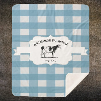 Cobertor Sherpa Xadrez de Buffalo - Vaca Sherpa Blanket