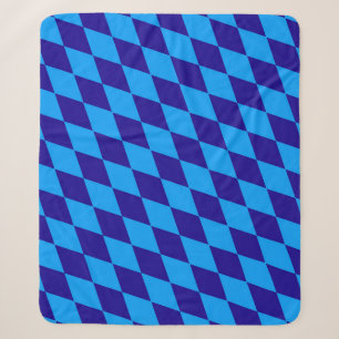 Cobertor Sherpa Xadrez de Diamantes Harlequim Azul Claro e Escuro