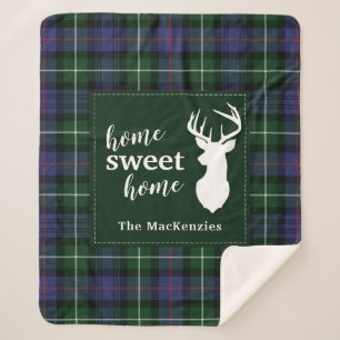 Cobertor Sherpa Xadrez de Natal Tartan Clan MacKenzie Personalizad