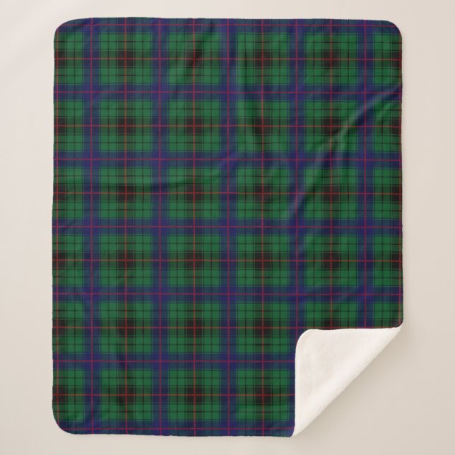 Cobertor Sherpa Xadrez Escocesa Clan Davidson Tartan (Frente)