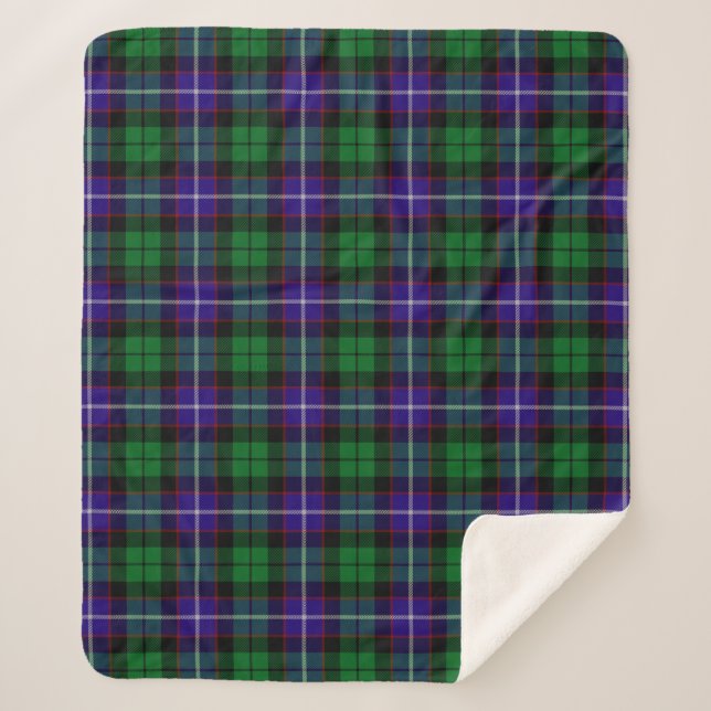 Cobertor Sherpa Xadrez Escocesa Clan Mitchell Tartan (Frente)