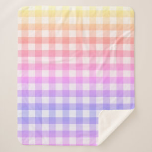 Cobertor Sherpa Xadrez Gingham País Rosa Púrpura Moderno Simples