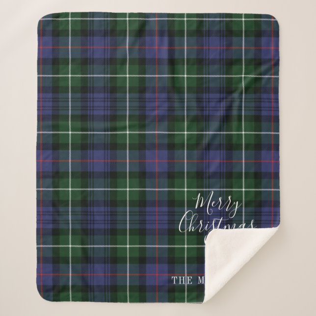Cobertor Sherpa Xadrez personalizada de Tartan Clan MacKenzie (Frente)