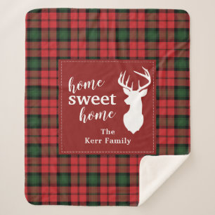 Cobertor Sherpa Xadrez Personalizada do Sweet Home Tartan Clan Ker
