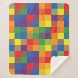 Cobertor Sherpa Xadrez Rainbow Buffalo Check Pride