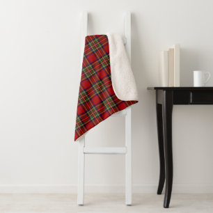 Cobertor Sherpa Xadrez Real Stewart Tartan Padrão Escocês