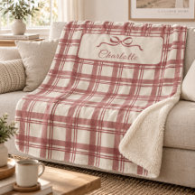 Xadrez Tartan Creme Laço Vermelho Empoeirado Natal