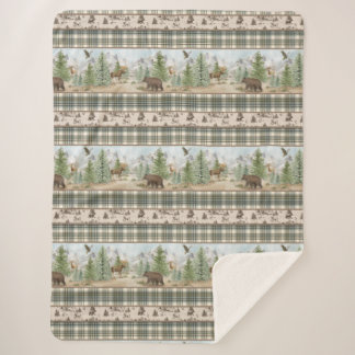 Cobertor Sherpa Xadrez Urso da Cabana