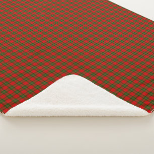 Cobertor Sherpa Xadrez verde-vermelha MacGregor tartan