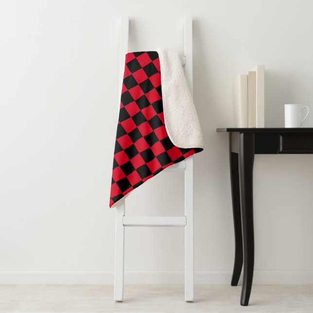 Cobertor Sherpa Xadrez Vermelho e Preto (In Situ)