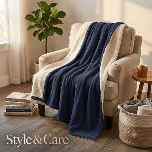 Cobertor Sherpa Xerpa azul estável em branco para o conforto máxim