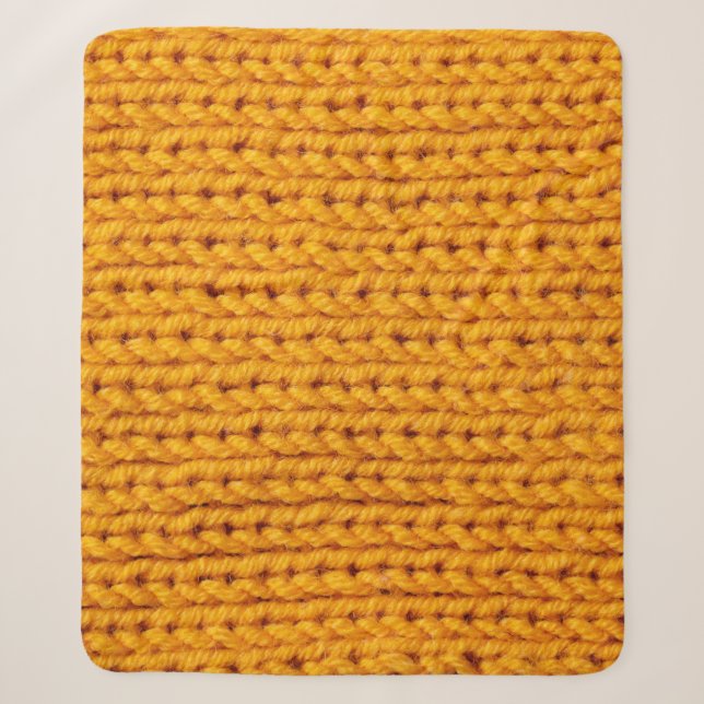 Cobertor Sherpa Yellow knitted wool texture background pattern wit (Frente)