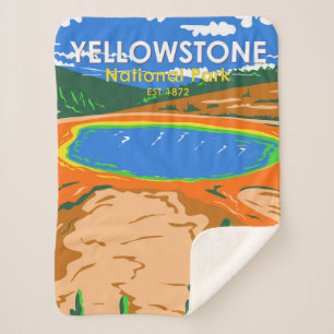 Cobertor Sherpa Yellowstone National Park Grand Prismatic Primaver