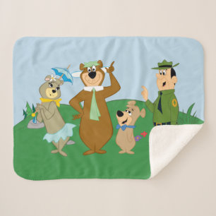 Cobertor Sherpa Yogi Bear e Friends Classic Pose