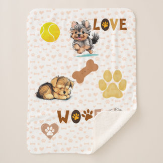 Cobertor Sherpa Yorkie Dog Lovers Sherpa Blanket