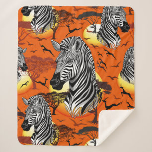 Cobertor Sherpa Zebra African Savanna Wild Animal