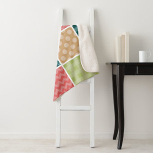 Cobertor Sherpa Zigzag, Chevron, Gingham, Bolinhas, Patchwork