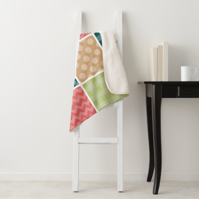 Cobertor Sherpa Zigzag, Chevron, Gingham, Bolinhas, Patchwork (In Situ)