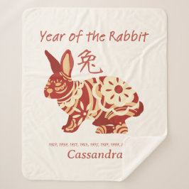 Cobertor Sherpa Zodíaco Chinês - Sinal De Animal De Coelho