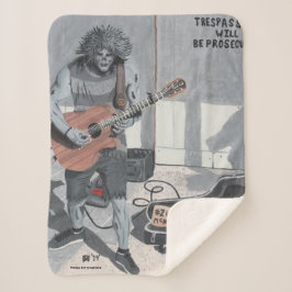 Cobertor Sherpa Zombie Guitar Musical Fantasy Art Sherpa Blanket