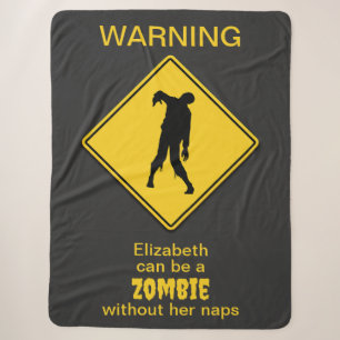 Cobertor Sherpa Zombie Warning Halloween