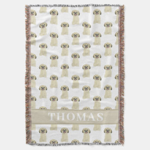 Cobertor Shih Tzu Personalizado (Dourado Bege Loiro) Bege