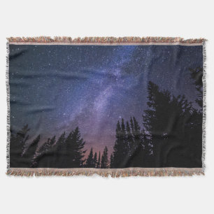 Cobertor Silhueta de Árvore Céu Noturno Galáxia