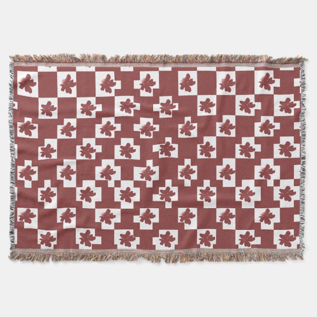 Cobertor Silhueta de flores em padrão. (Frente)