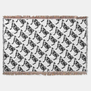 Cobertor Silhueta preto e branco da vaca