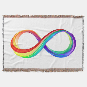 Cobertor Símbolo de Infinidade Arco-Íris em Camadas