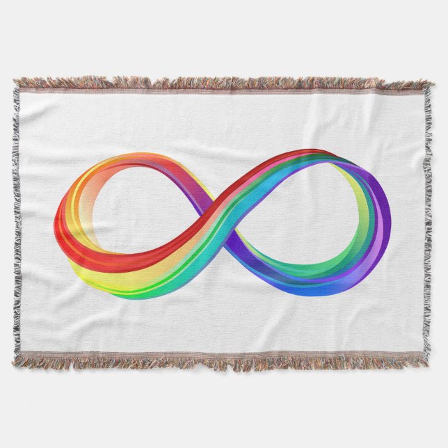 Cobertor Símbolo de Infinidade Arco-Íris em Camadas (Frente)