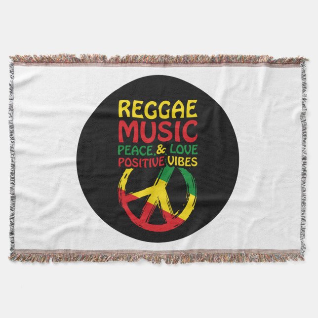 Cobertor Símbolo de Reggae e Paz com citações positivas (Frente)