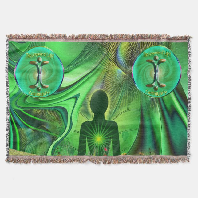 Cobertor símbolo do Chakra do Coração da Comunidade (Frente)