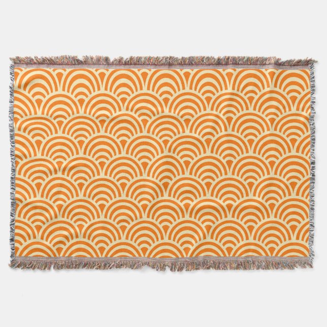 Cobertor Simple Orange Scallop Pattern (Frente)