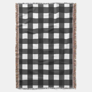 Cobertor Simples Gingham Preto e Branco
