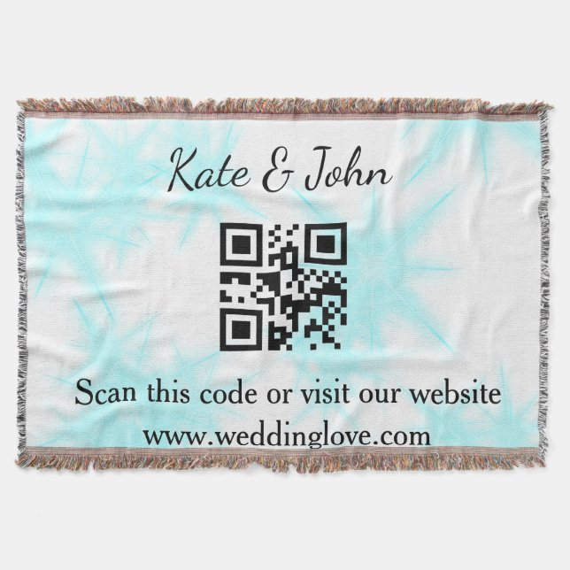 Cobertor Simples site de casamento que q r código Throw Bla (Frente)