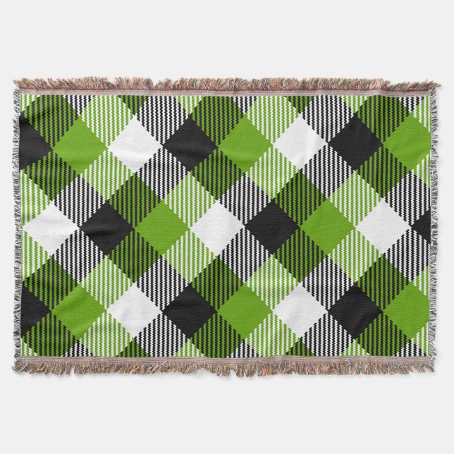 Cobertor Simples Xadrezes Tartan Neon Green (Frente)