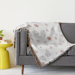 Cobertor Skates de gelo Dourado rosa pincelam o padrão de p